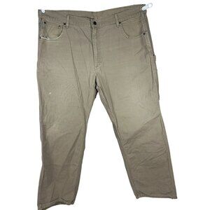 Carhartt Mens Loose Fit Khaki Carpenter Pants 42x30 100% Cotton Workwear